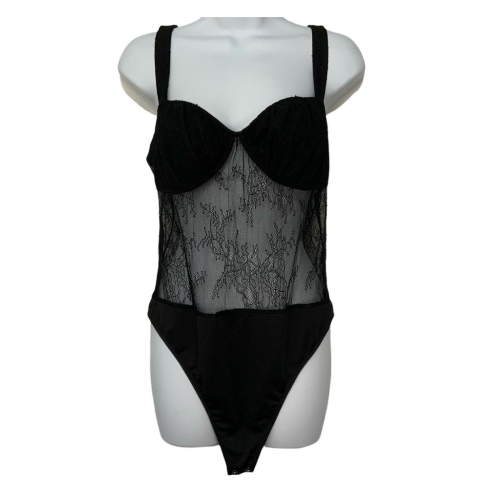Danielle Bernstein Black Lace Bodysuit NWT